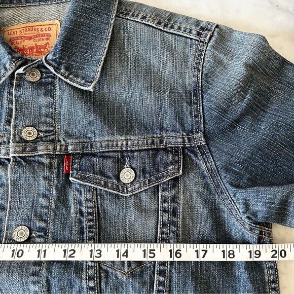 Levi's Jean Jacket Blue Denim Trucker's 730S Levi Strauss - Women's Size L - Picture 6 of 9